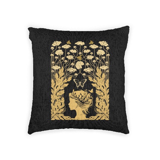 Fairy Butterfly Fairycore Naturecore Woven Pillows