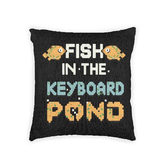 Fish In The Keyboard Pond Woven Pillows