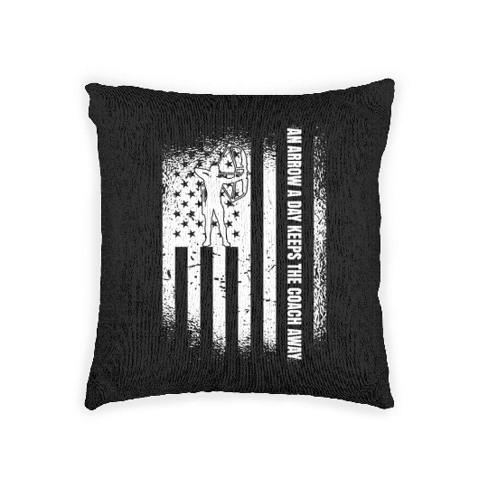 Archery Coach American Flag Woven Pillows