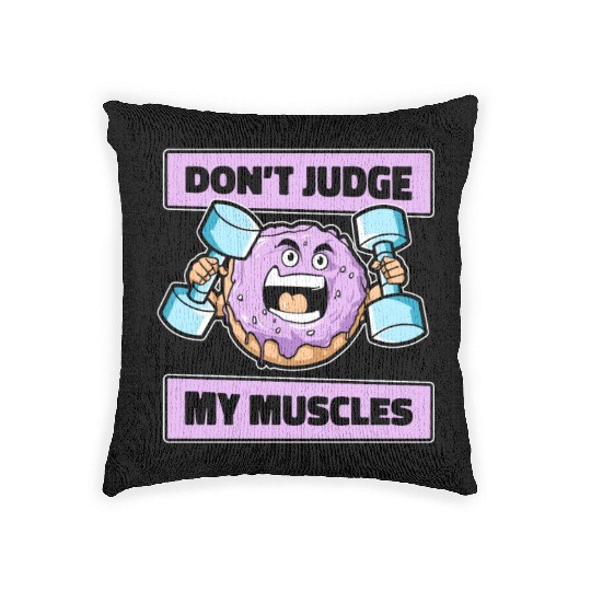 Fitness Donut Funny Donut Gym Woven Pillows