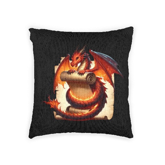 Fantasy Creature Papyrus Scroll Dungeon Dragon Woven Pillows