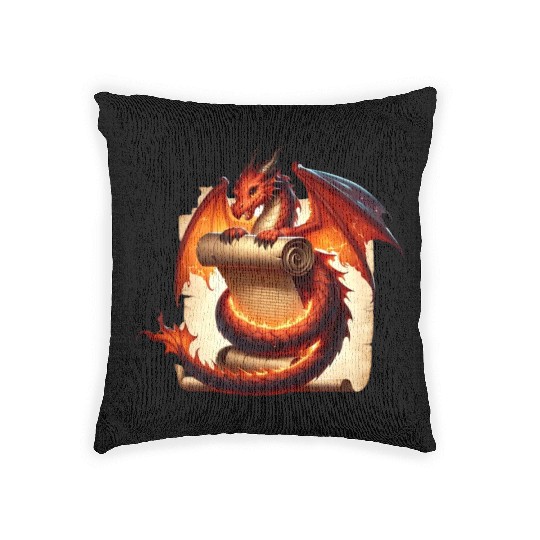 Fantasy Creature Papyrus Scroll Dungeon Dragon Woven Pillows