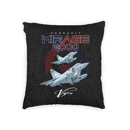Dassault Mirage 2000 French Vintage Multi-Role Fig Woven Pillows