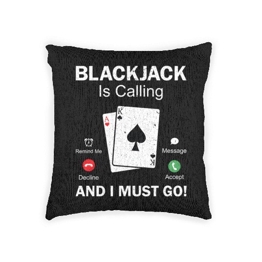 Blackjack Gambling 21 Blackjack Woven Pillows