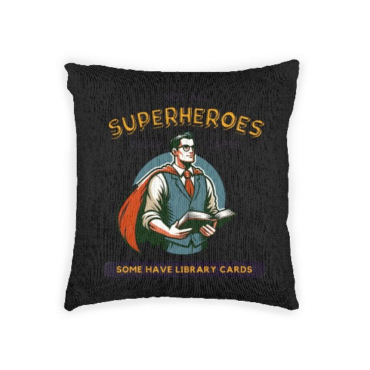 Superhero Librarian - Library Card Woven Pillows