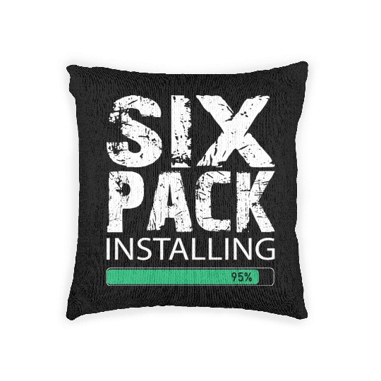 Six Pack Installing Woven Pillows Gym Workout Body Fit