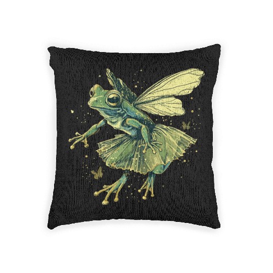 Ballet Frog Fairy Tale Amphibian Fantasy Animal Woven Pillows