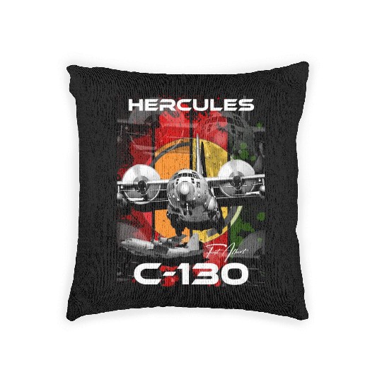 C-130 Hercules Military Aircraft Woven Pillows