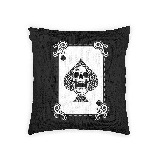 Death Card Addicted to Gaming Gift Woven Pillows