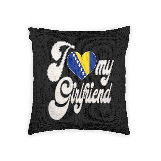BosniaI Love My Bosnian Girlfriend Woven Pillows