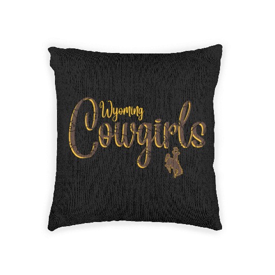 Wyoming Cow 'S Floral Script Woven Pillows
