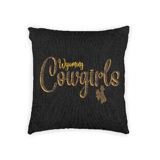 Wyoming Cow 'S Floral Script Woven Pillows