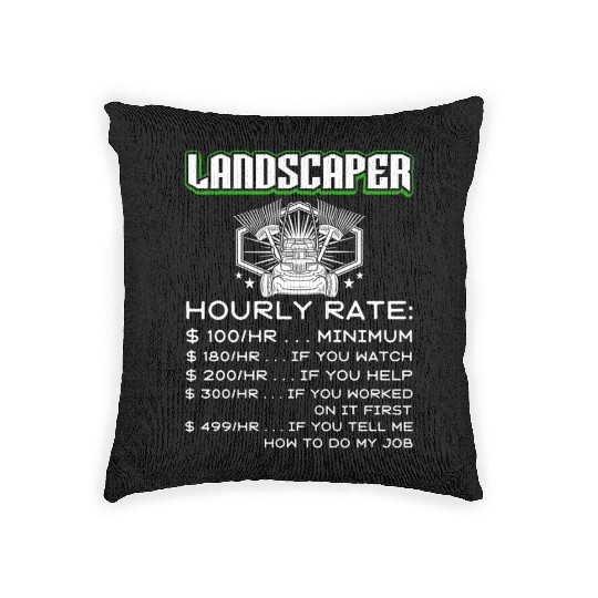 Landscaper Grass Care Lawn Mower Woven Pillows