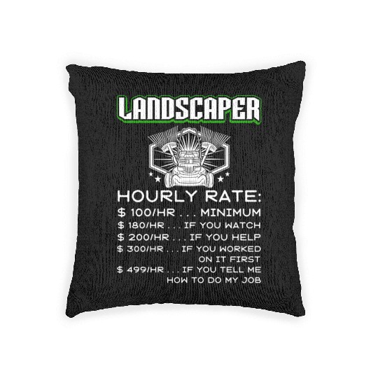 Landscaper Grass Care Lawn Mower Woven Pillows