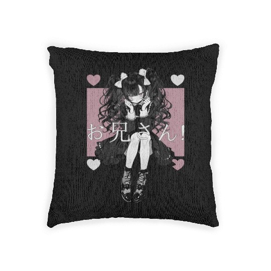 Gothic Maid Anime Harajuku Yami Kawaii Aesthetic Woven Pillows