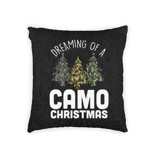 I'm Dreaming Of A Camo Christmas Camouflage Woven Pillows