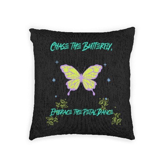 Chase the Butterfly, Embrace the Petal Dance Woven Pillows