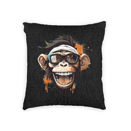 Street Art Monkey Urban Rap Street Monkey Woven Pillows