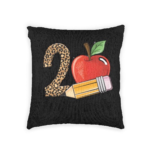 2Nd Grade Leopard Print Back To School Teacher Stu Woven Pillows