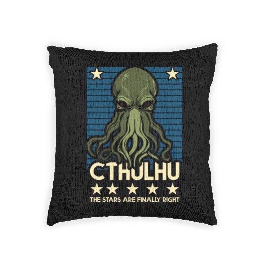 Cthulhu! The Stars are finally right! Woven Pillows