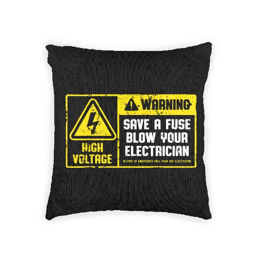 Lineman Retro Vintage Electrician Save A Fuse Woven Pillows