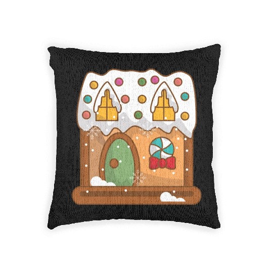 Gingerbread real estate Woven Pillows