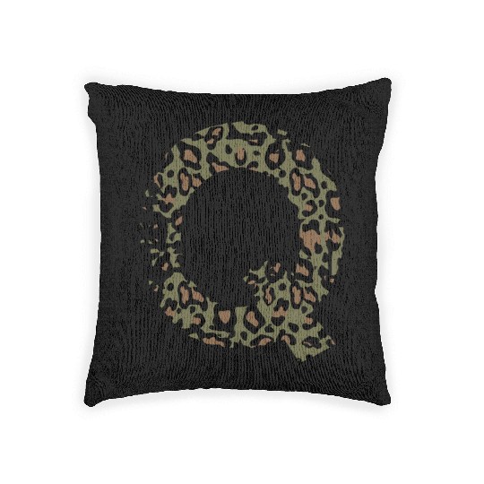 Q army camo design Woven Pillows