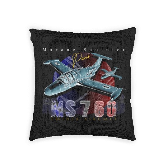 Morane-Saulnier MS760 Military Aircraft Woven Pillows