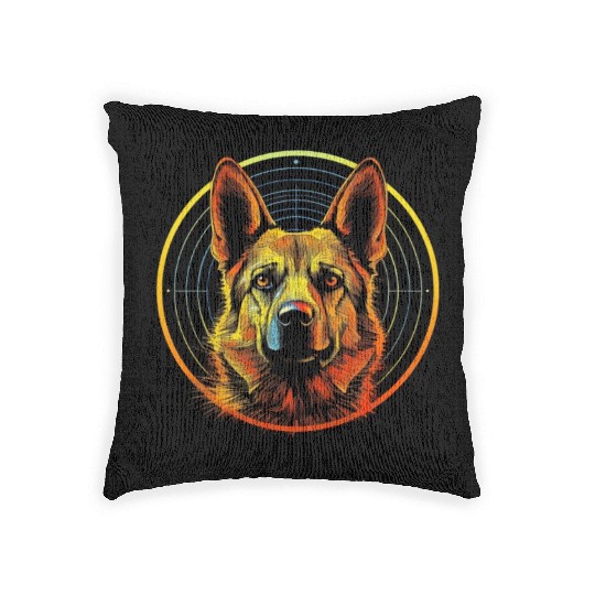 German Shepherd Funny Dog Halloween Costume Trick Woven Pillows