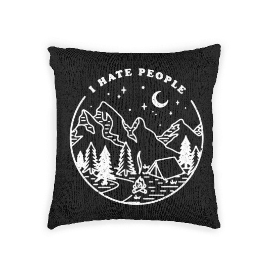 I Hate People Nature Mountain Outdoor Woven Pillows