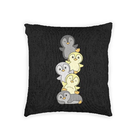 Perigender Flag Pride Lgbtq Cute Penguin Stack Woven Pillows