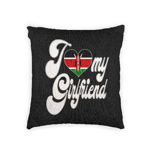KenyaI Love My Kenyan Girlfriend Woven Pillows
