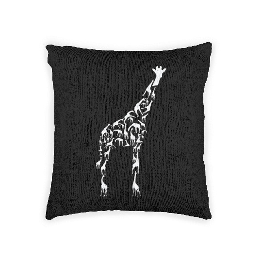 Giraffe Wildlife Africa Giraffes Silhouette Woven Pillows