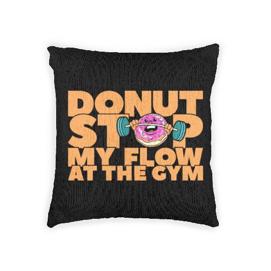 Fitness Donut Funny Donut Gym Woven Pillows