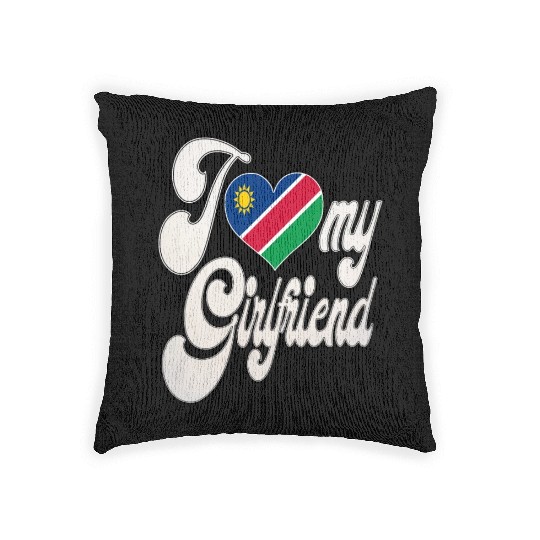 NamibiaI Love My Namibian Girlfriend Woven Pillows