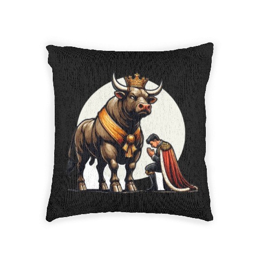 Rodeo Bull Riding Livestock Show Farmer Cattle Woven Pillows