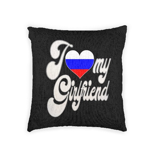 RussiaI Love My Russian Girlfriend Woven Pillows