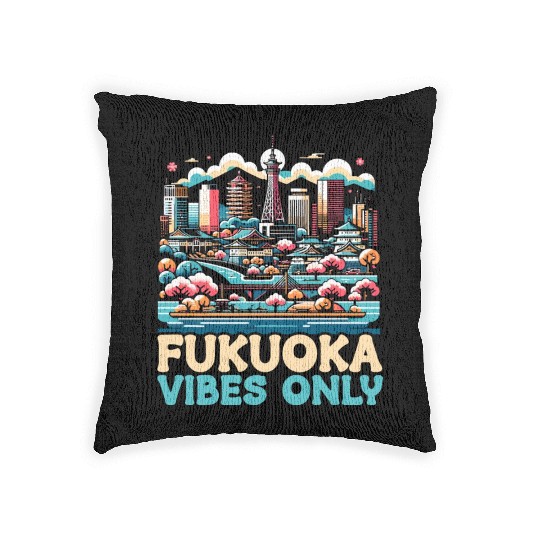 Fukuoka Japan Country Travel Vacation Japanese Woven Pillows
