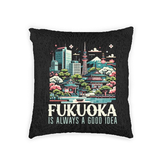 Fukuoka Japan Country Travel Vacation Japanese Woven Pillows
