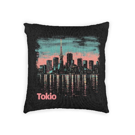 Tokyo Skyline Woven Pillows