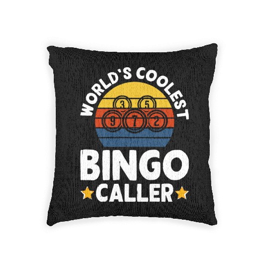 World s Coolest Bingo Caller Woven Pillows