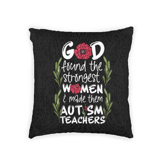 Woman Autism Teacher Woven Pillows