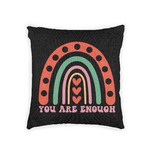 "You are enough" - Positive mindset message Woven Pillows