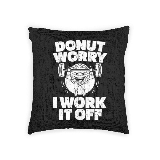 Fitness Donut Funny Donut Gym Woven Pillows
