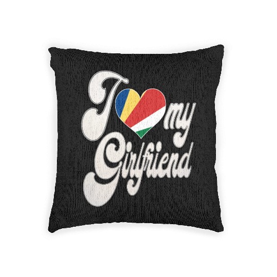 SeychellesI Love My Seychellois Girlfriend Woven Pillows