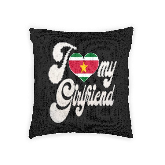 SurinameI Love My Surinamese Girlfriend Woven Pillows