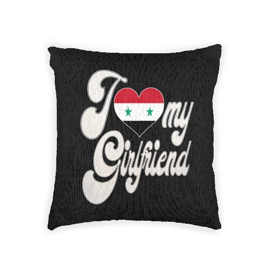 SyriaI Love My Syrian Girlfriend Woven Pillows