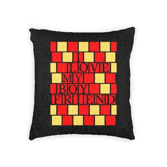 I Love My Boyfriend Woven Pillows