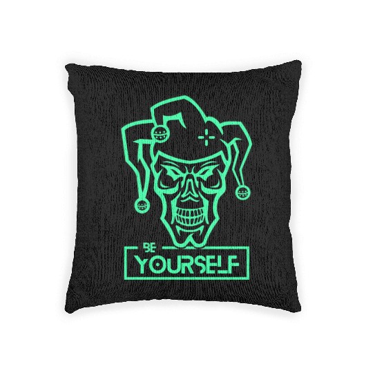 Be Yourself Crazy Joker neon Style Design Woven Pillows