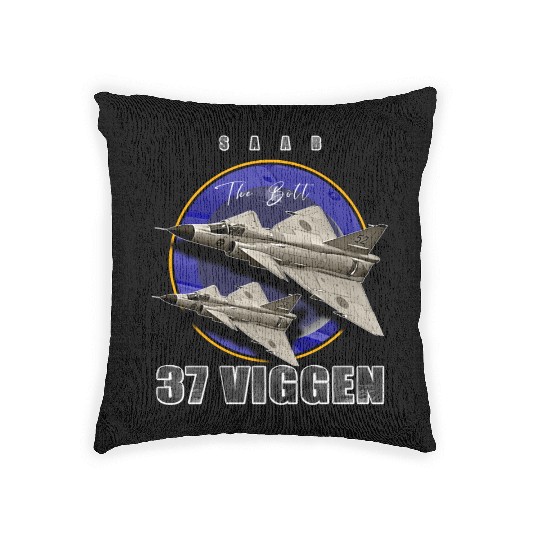 Saab 37 Viggen Swedish Multi Combat Aircraft Woven Pillows